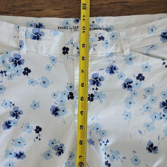Gap Khakis Floral Capri Crop Pants Womens 12 Regular Slim City Preppy Feminine - Picture 9 of 16